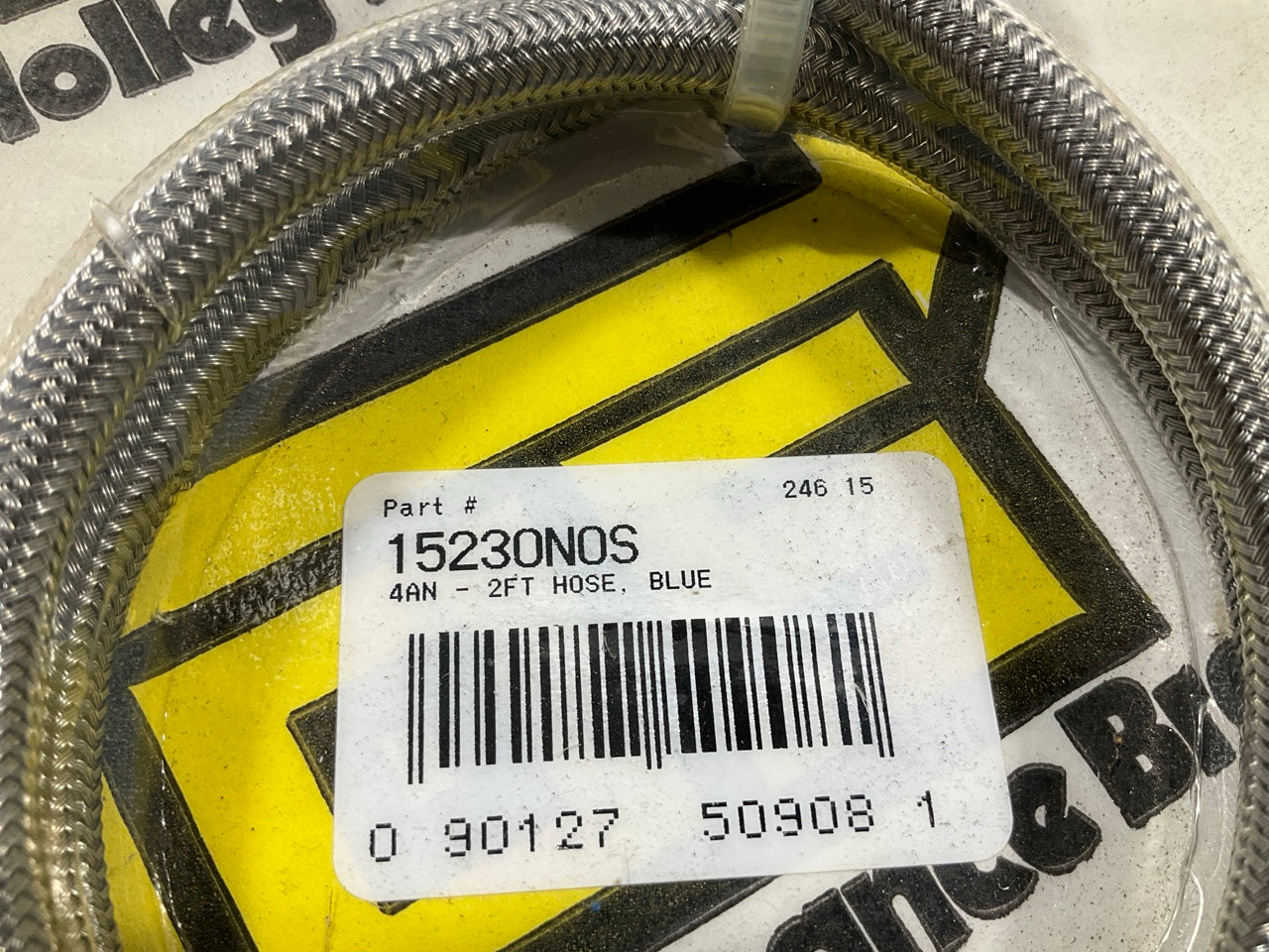 Holley 15230NOS NOS Nitrous Stainless Steel Braided Hose 2 FOOT, BLUE, -4AN