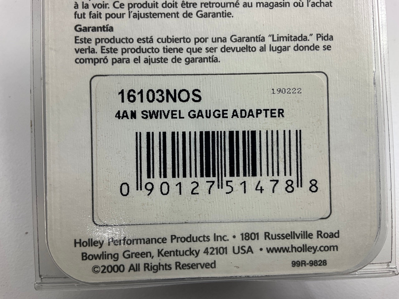 16103NOS Nitrous Bottle Gauge/Purge Kit Adapter, -4AN
