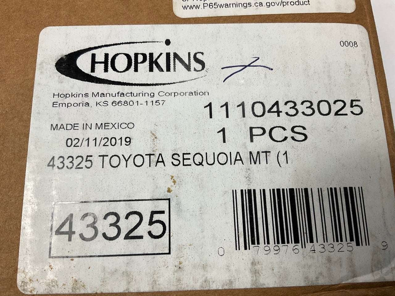 Hopkins 11143325 Trailer Wiring Harness Connector Kit - 2005-2009 Toyota Sequoia