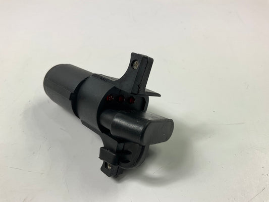 Hopkins 47325 6 Round To 4 Flat Black Trailer Connector Adapter W/ Led Lights