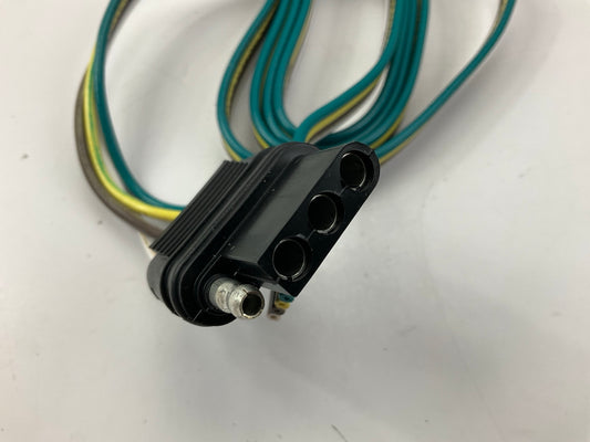 Hopkins 48025 Trailer Wire Connector; 4 Wire Flat Vehicle End W/ 3 Blue Splice