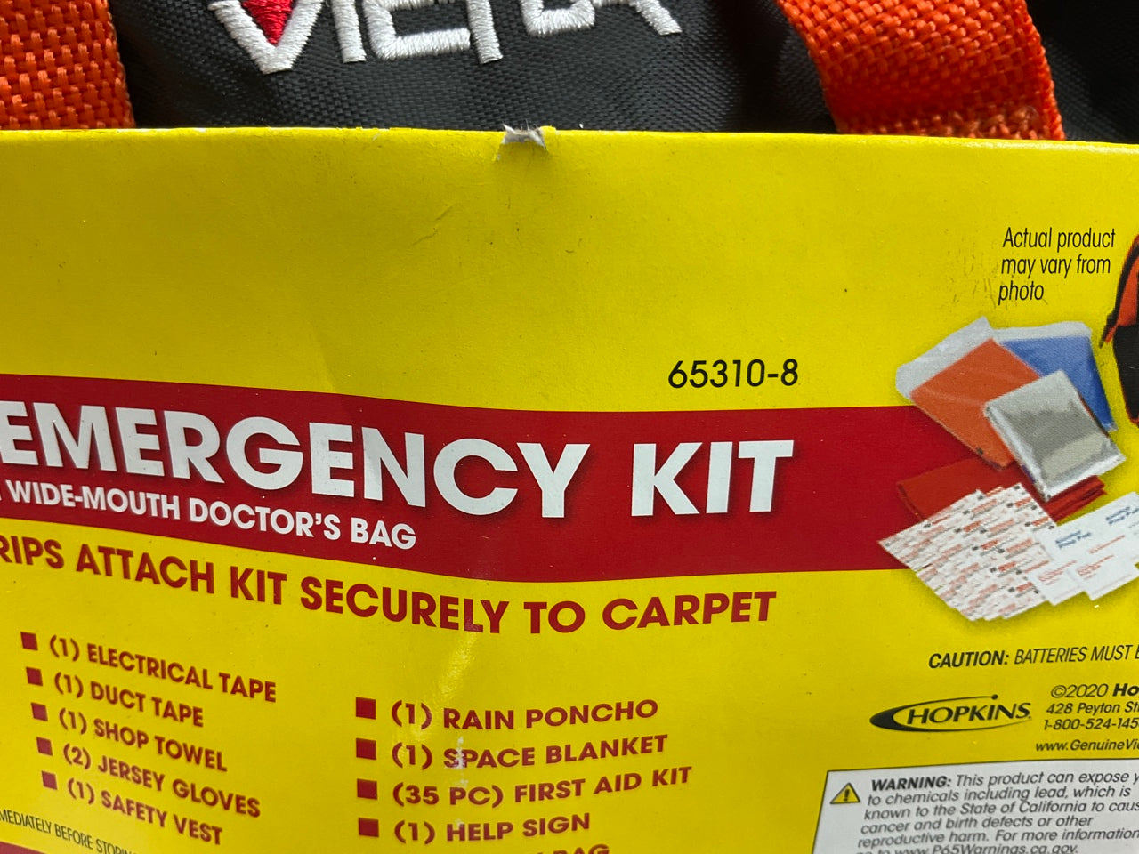 Hopkins 65310-8 Roadside Emergency Kit With Poncho, Blanket, Jumper Cables, Etc.