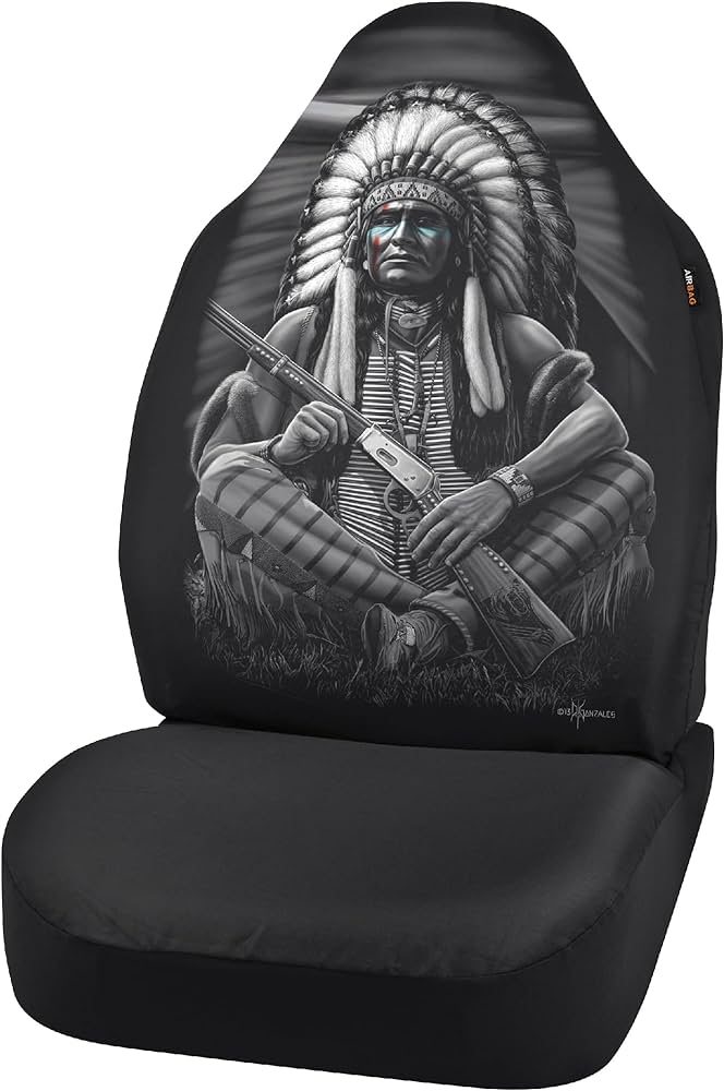 (2) Bell 70277-9 Universal Bucket Seat Covers David Gonzales Indian Chief Design