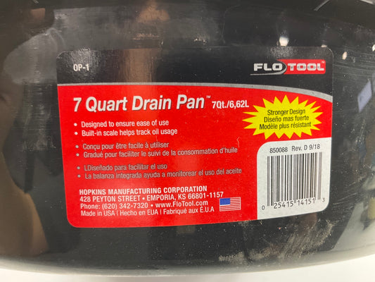 1 SINGLE Hopkins Flotool OP-1 Heavy Duty Oil Lube And Drain Pan, 7 Quart