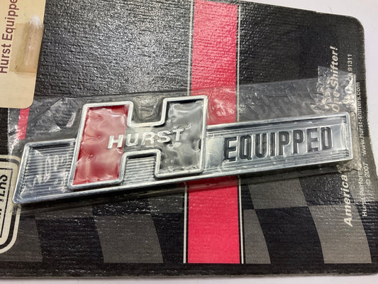 Hurst 1361000 Emblem - ''Hurst Equipped'' Emblem, Adhesive, Chrome Plastic