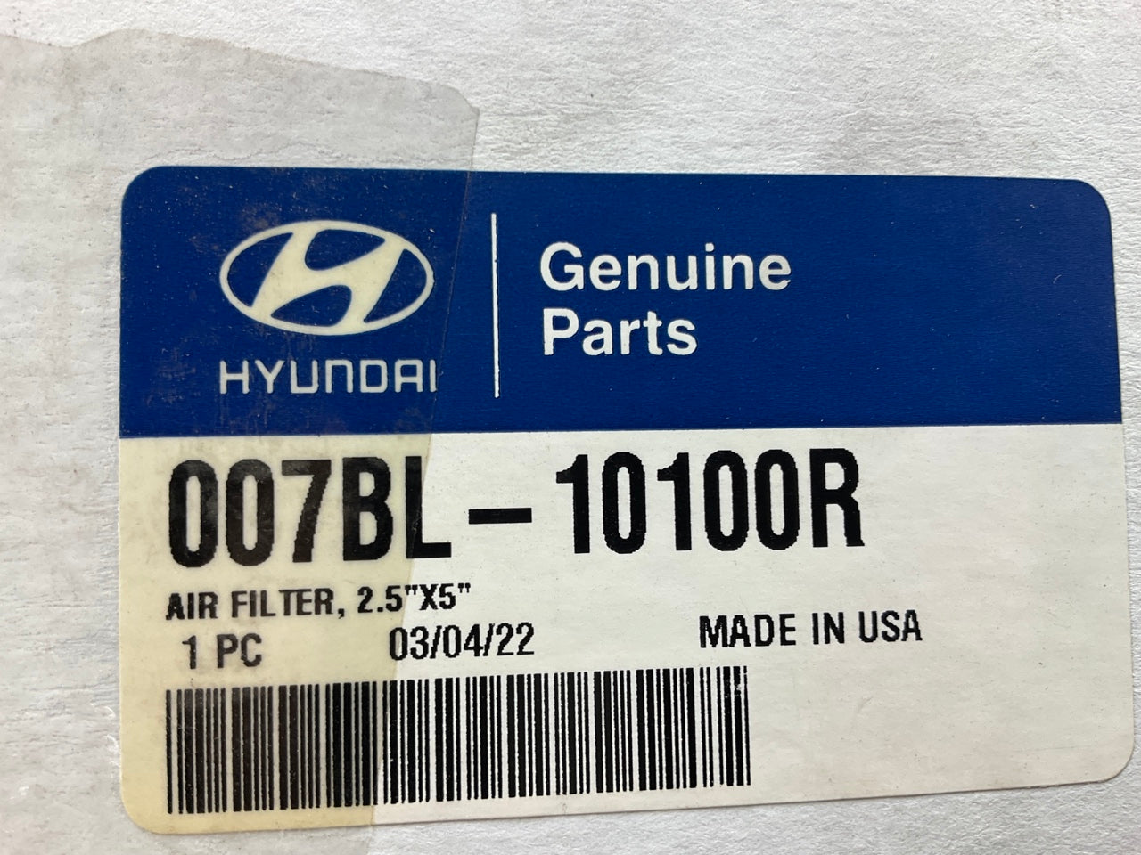 2.5'' Inlet Cold Air Intake Air Filter, Made In USA, For Hyundai 007BL-10100R
