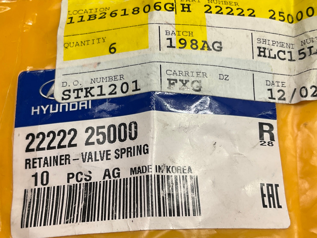(6) NEW Valve Spring Retainers OEM For Hyundai 2222225000