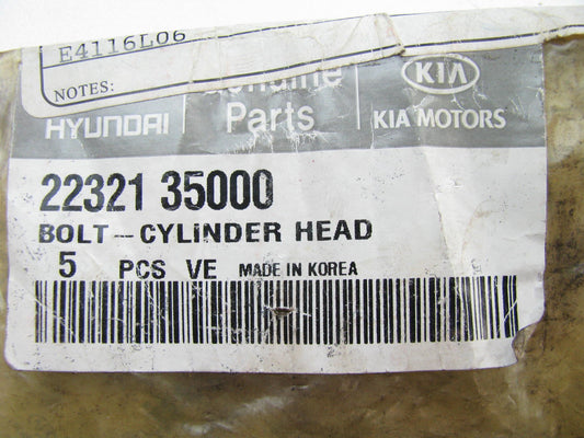 (5) New Genuine OEM Engine Cylinder Head Bolts For Hyundai 2232135000 3.5L V6