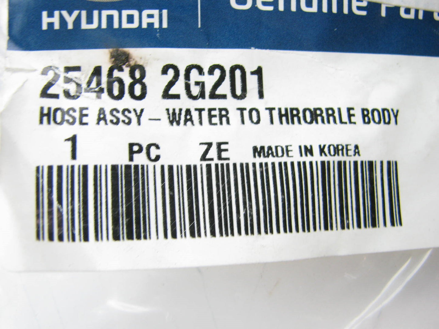 NEW - OEM 254682G201 Water To Thermostat Body Hose For Hyundai