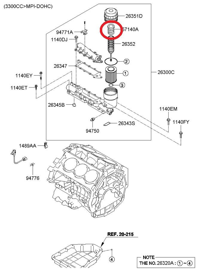 New Oil Filter Bypass Adapter Relief Valve 3.3L For 07-09 Santa Fe 263603C100