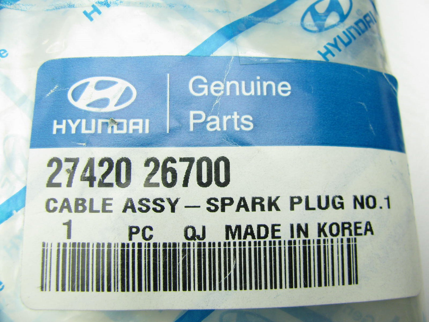 CYLINDER # 1 ONLY - Single Spark Plug Wire Lead OEM For 2001-05 Accent 1.6L DOHC