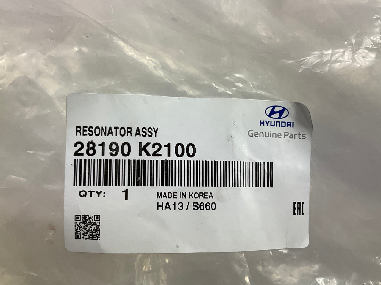 NEW Air Cleaner Air Intake Resonator OEM For 2020-2023 Hyundai Venue 28190K2100