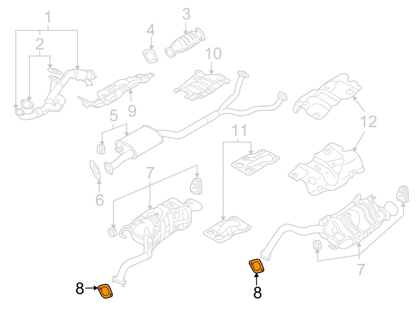 NEW - OEM GENUINE 287512B100 Exhaust Pipe Flange Gasket Seal For Hyundai