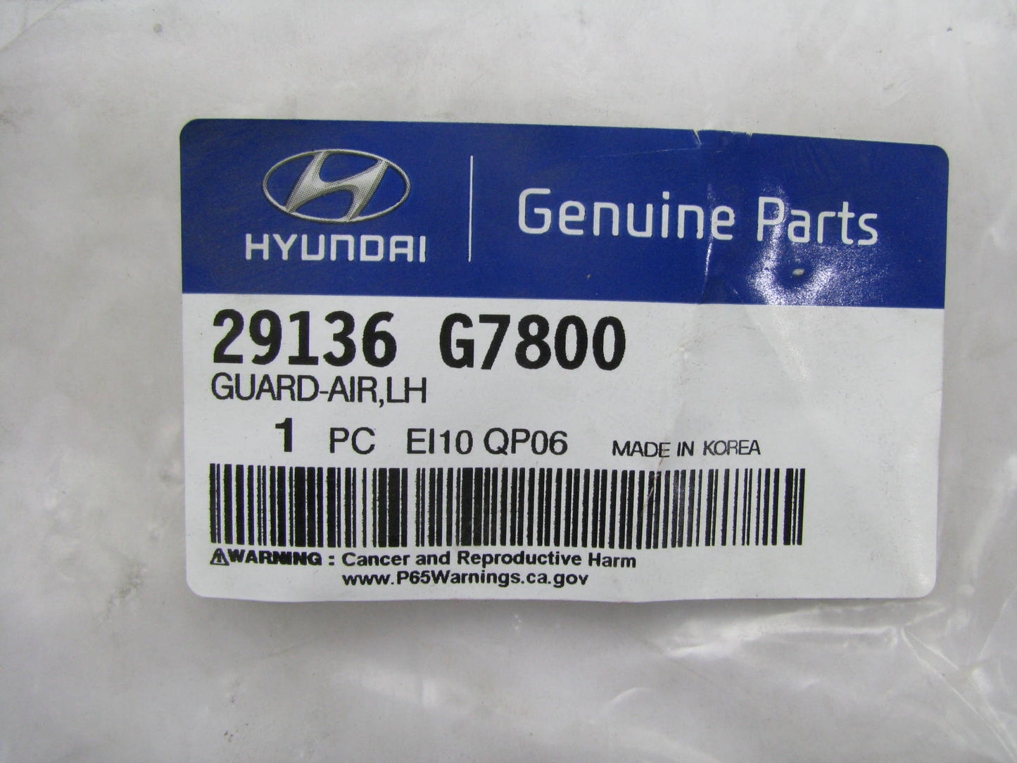 NEW - OEM 29136G7800 Left Radiator Side Baffle For 2017-2019 Hyundai Ioniq