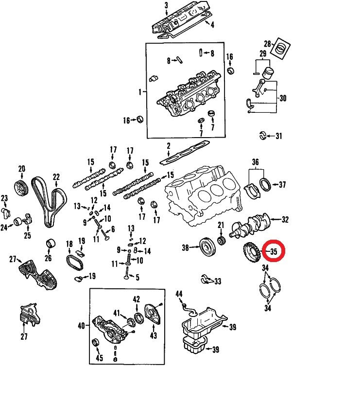 Crankshaft Position Sensor Mounting Wheel For 99-05 Sonata V6, 01-06 Sante Fe V6