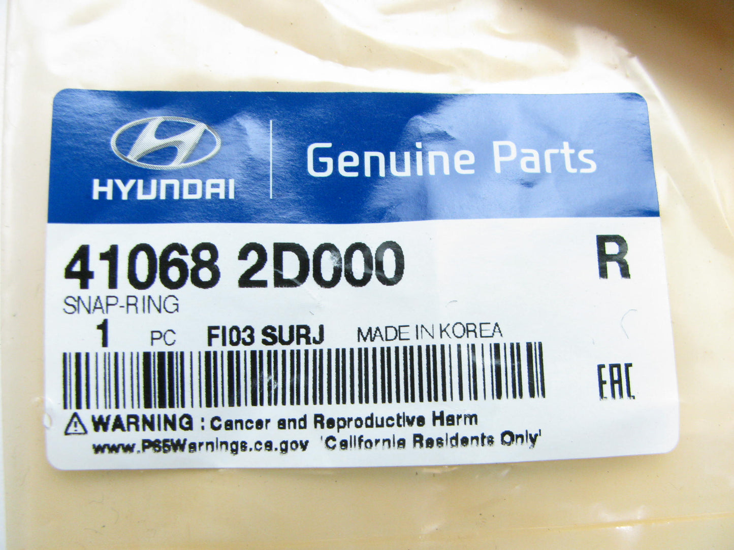 NEW GENUINE Snap Ring OEM For Hyundai 410682D000