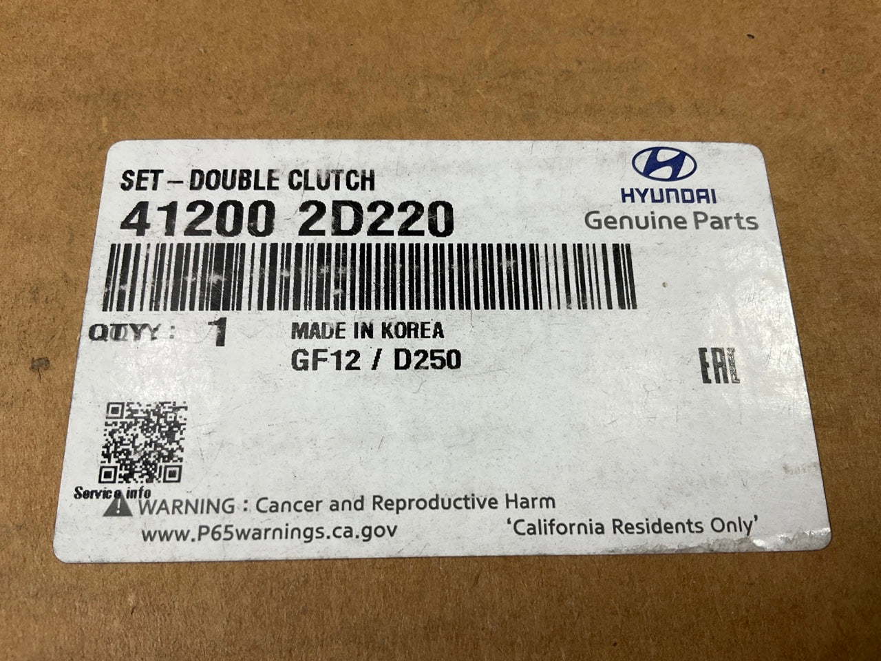 NEW GENUINE Double Clutch Disc Set OEM For Hyundai 412002D220