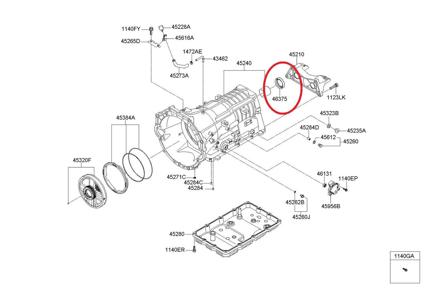NEW - OEM Genuine Automatic Transmission Seal For Hyundai 452654E000