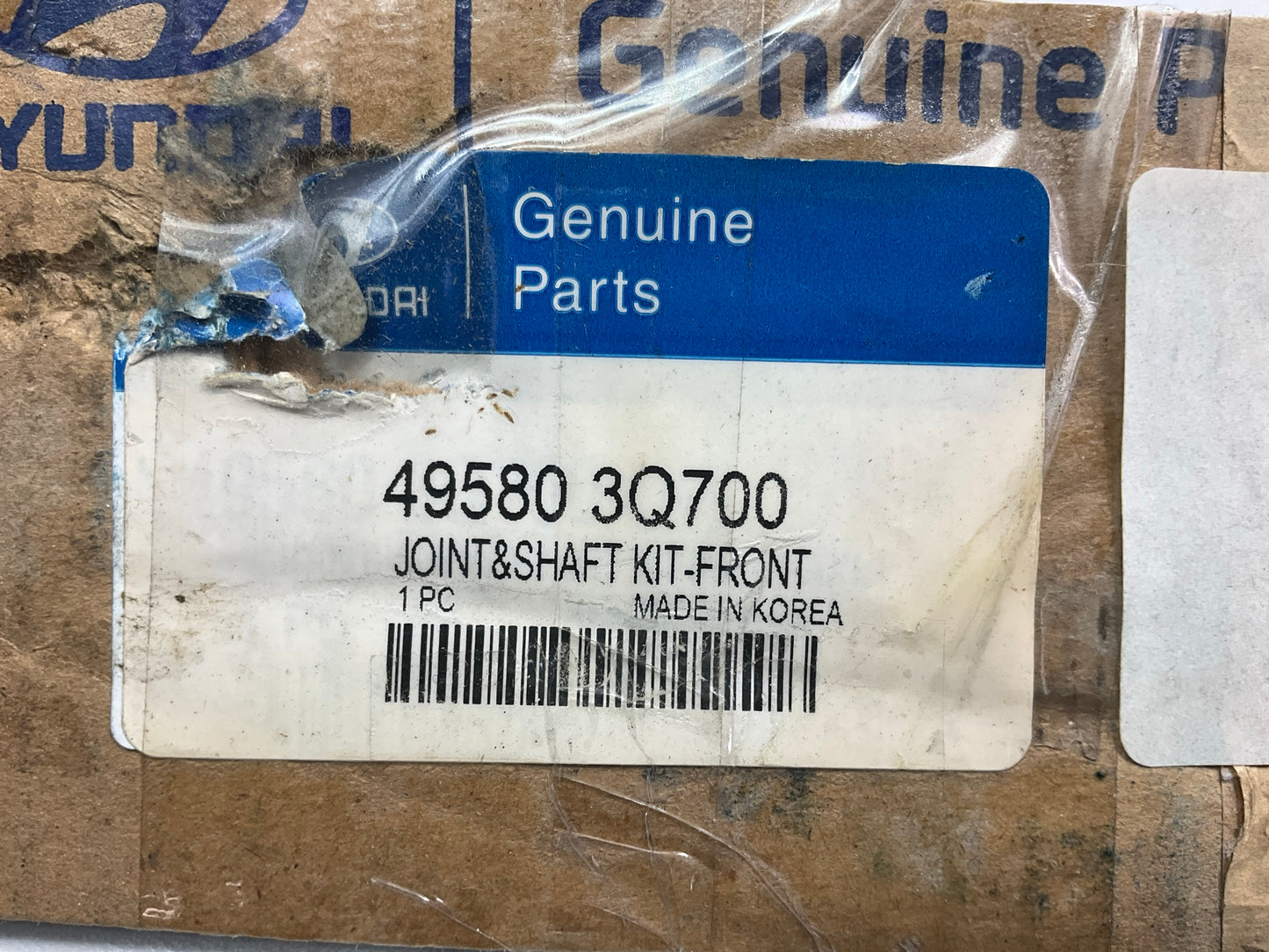 NEW, OPEN BOX Front Left CV Axle OEM For 11-14 Sonata 2.0L TURBO 495803Q700