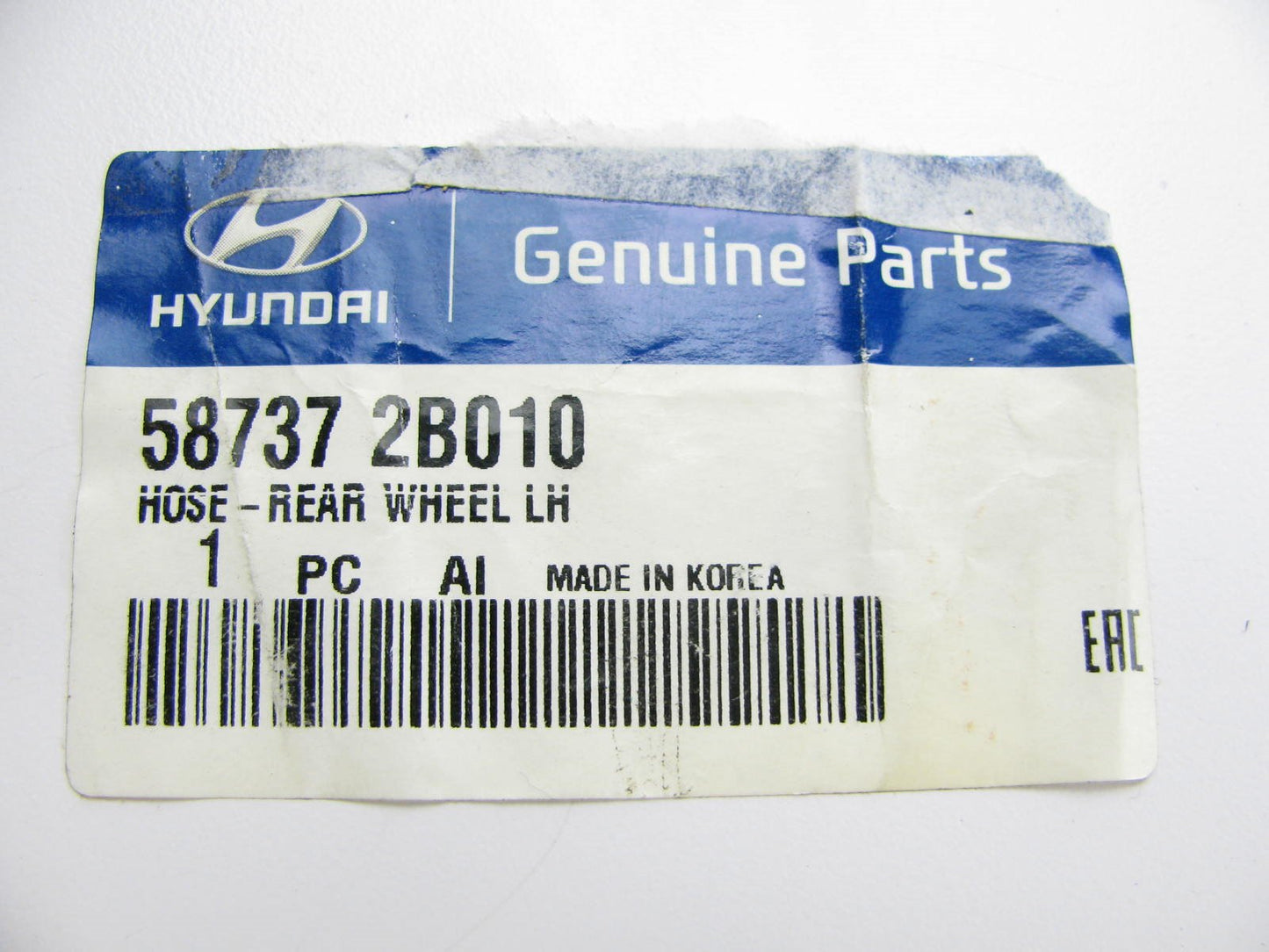 NEW - OEM 587372B010 Rear Left Side Brake Hose For 2007-2012 Hyundai Santa Fe