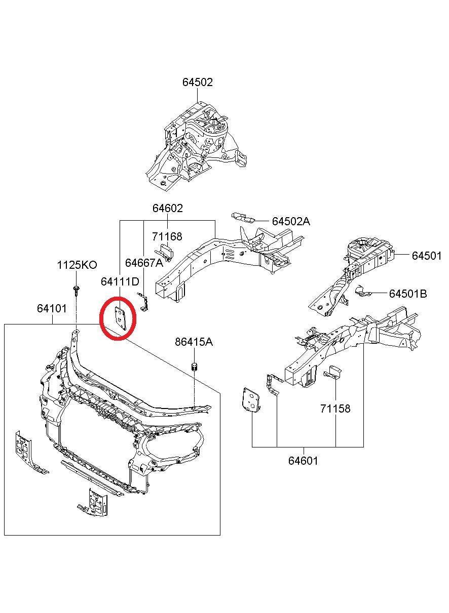 New OEM Fender Mounting Bracket Right Passenger For 10-12 Santa Fe 647572B200