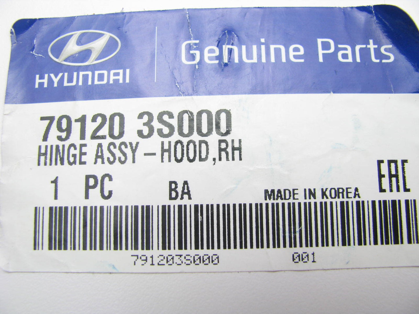 NEW GENUINE OEM Hood Hinge Right Passenger For 2011-2015 Sonata 791203S000