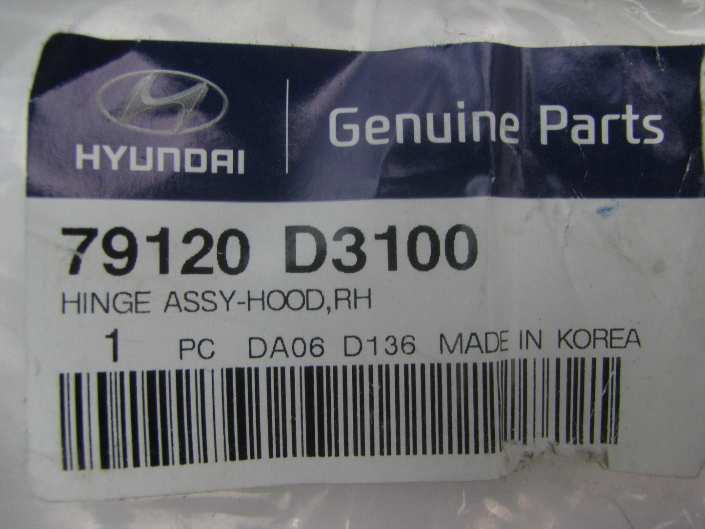 NEW - OEM 79120D3100 Right Hood Hinge For 2016-2020 Hyundai Tucson