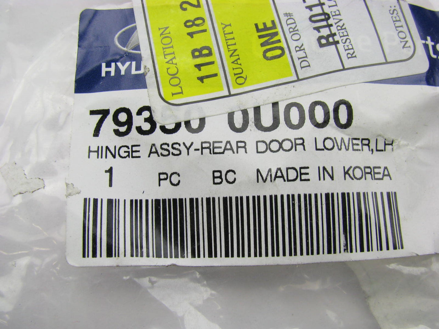 NEW - OEM Rear Left Side Lower Door Hinge For Hyundai 793500U000