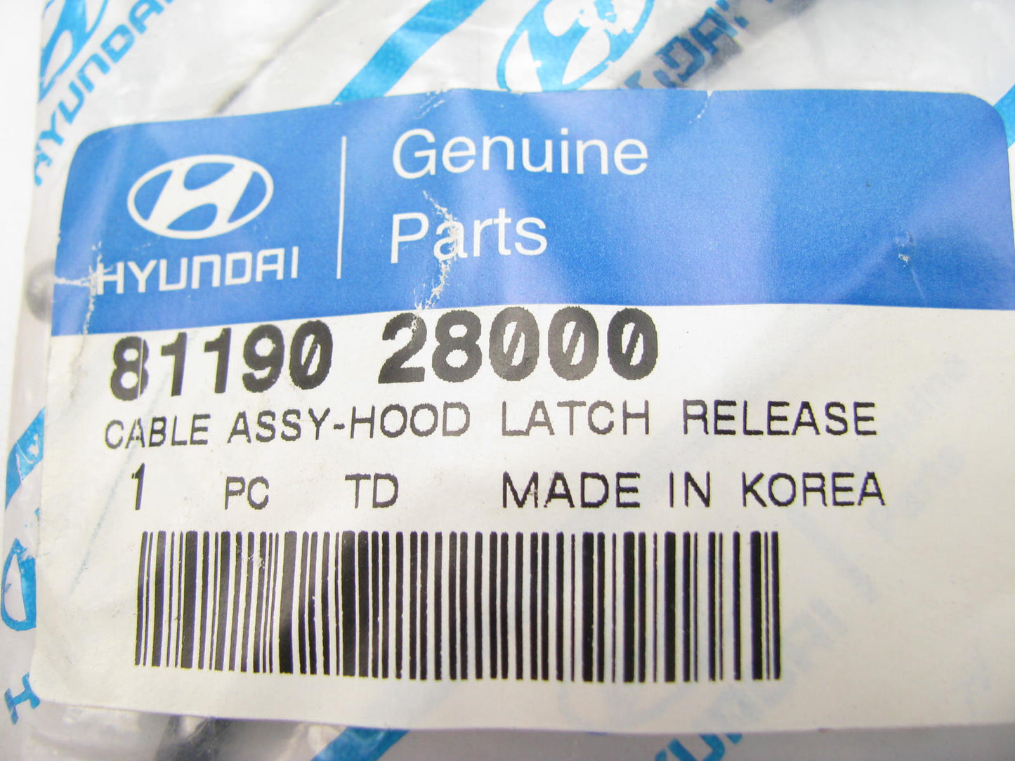 NEW GENUINE Hood Latch Release Cable OEM For 91-95 Hyundai Elantra 8119028000
