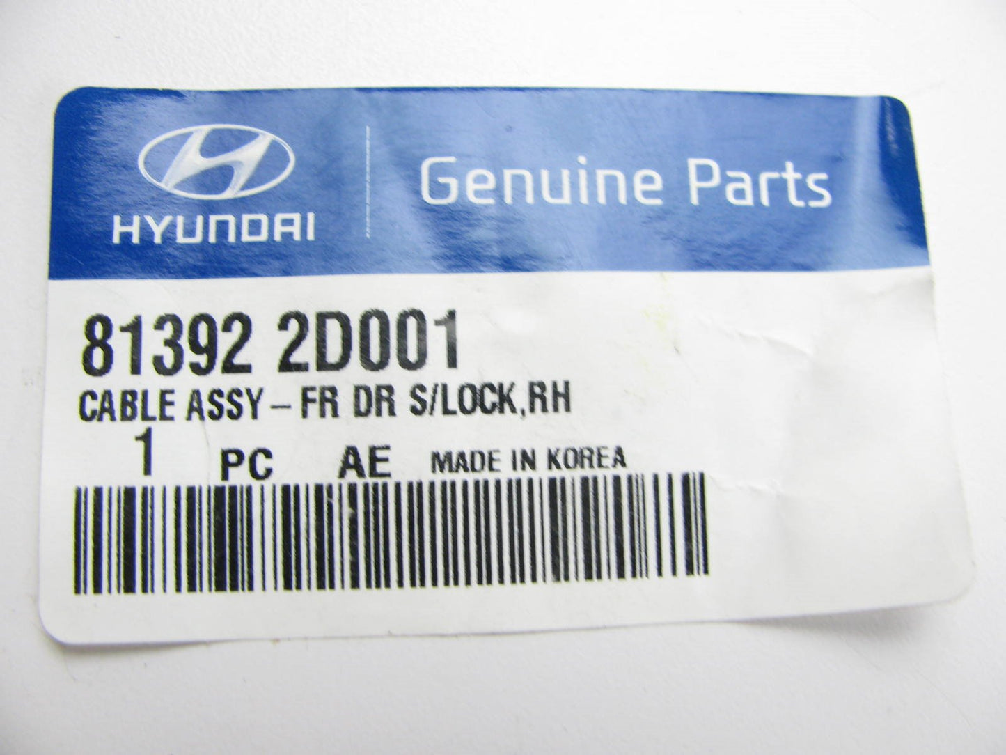 NEW 813922D001 Front Right Passenger Side Door Lock Cable For 2001-2006 Elantra