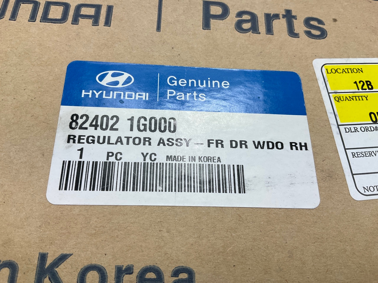 NEW - OEM 824021G000 Front Right Window Regulator For 2006-2011 Hyundai Accent