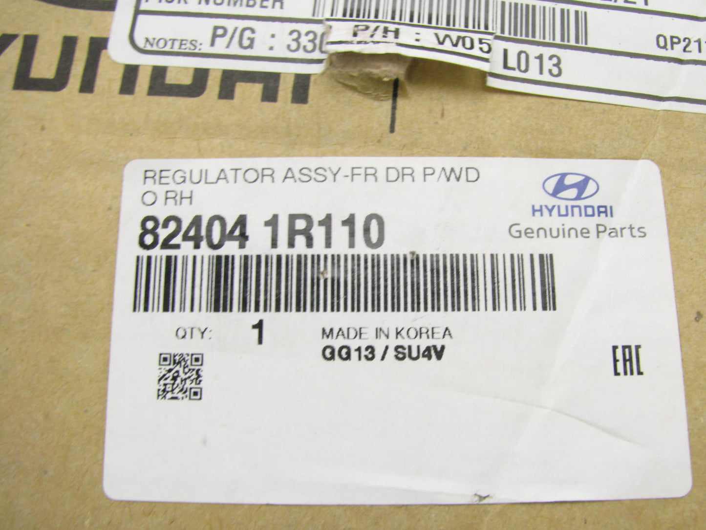 NEW GENUINE 824041R110 FRONT RIGHT Window Regulator OEM For 12-17 Hyundai Accent