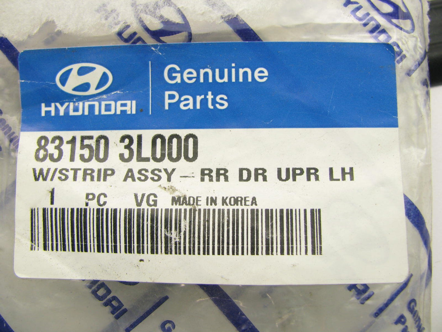 New REAR LEFT UPPER Side Door Weatherstrip Seal OEM For 2006-11 Azera 831503L000