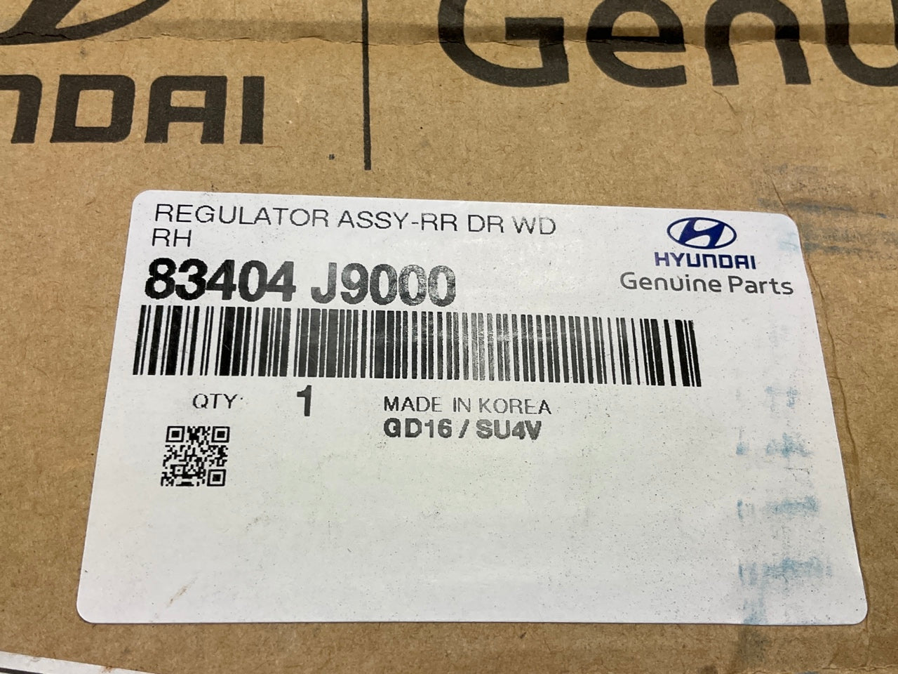 Rear Right Passengers Power Window Regulator OEM For 2018-2023 Kona 83404J9000