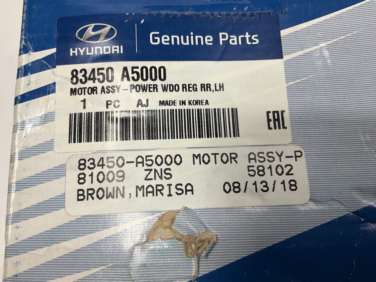 NEW Rear Left Drivers Power Window Motor OEM For 2014-2017 Elantra GT 83450A5000