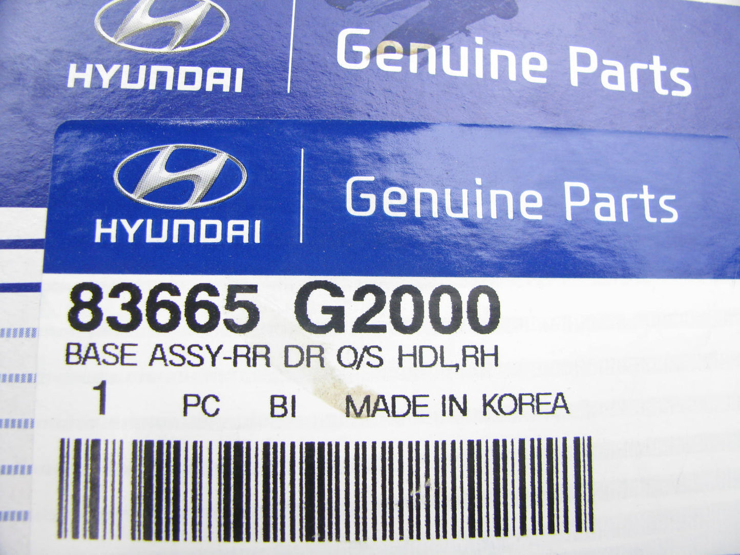 NEW - OEM 83665G2000 Rear Right Door Handle Base For 2017-2019 Hyundai Ioniq