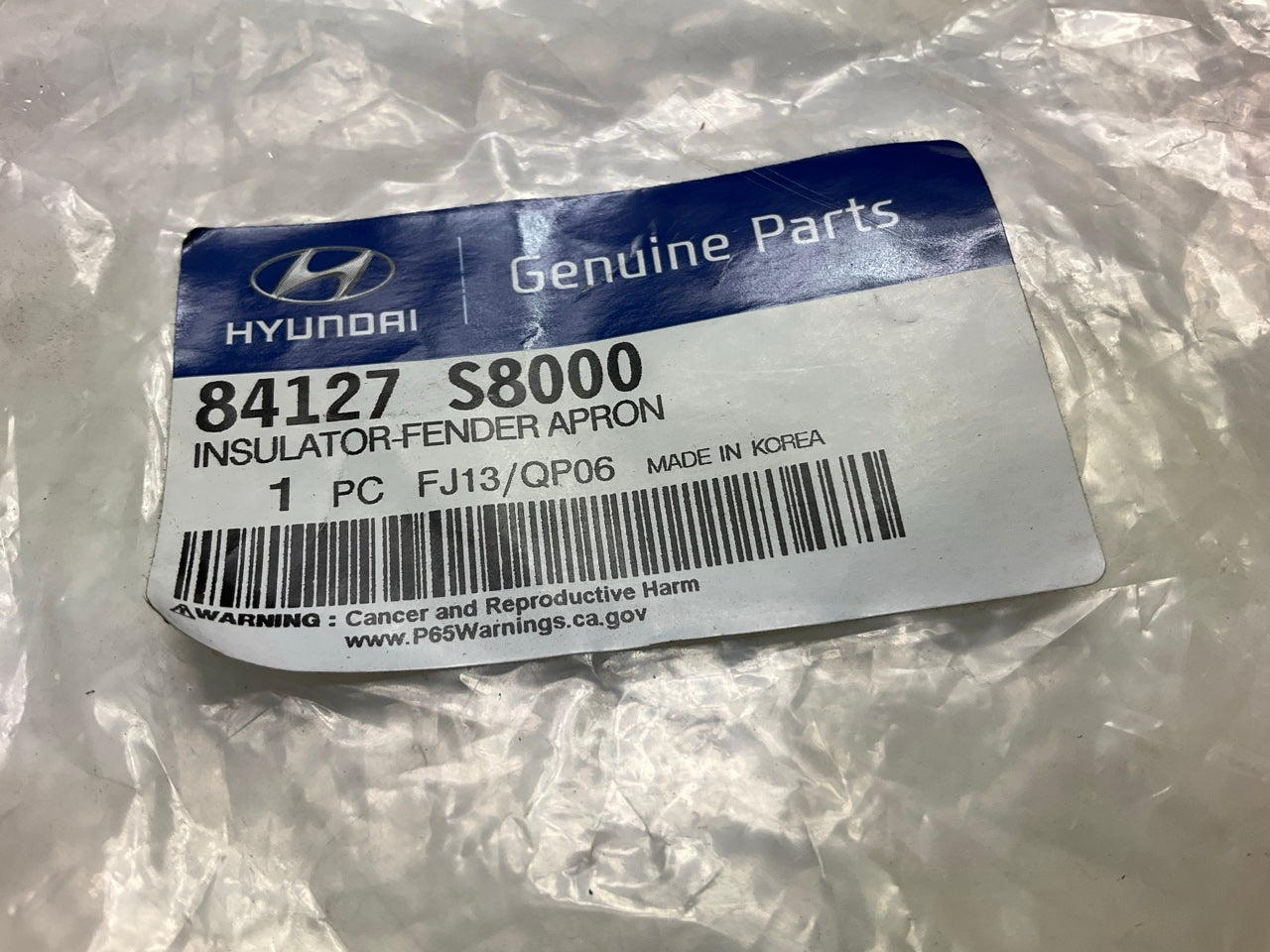 NEW Right Passengers Side Fender Insulator OEM For 2020-2024 Palisade 84127S8000