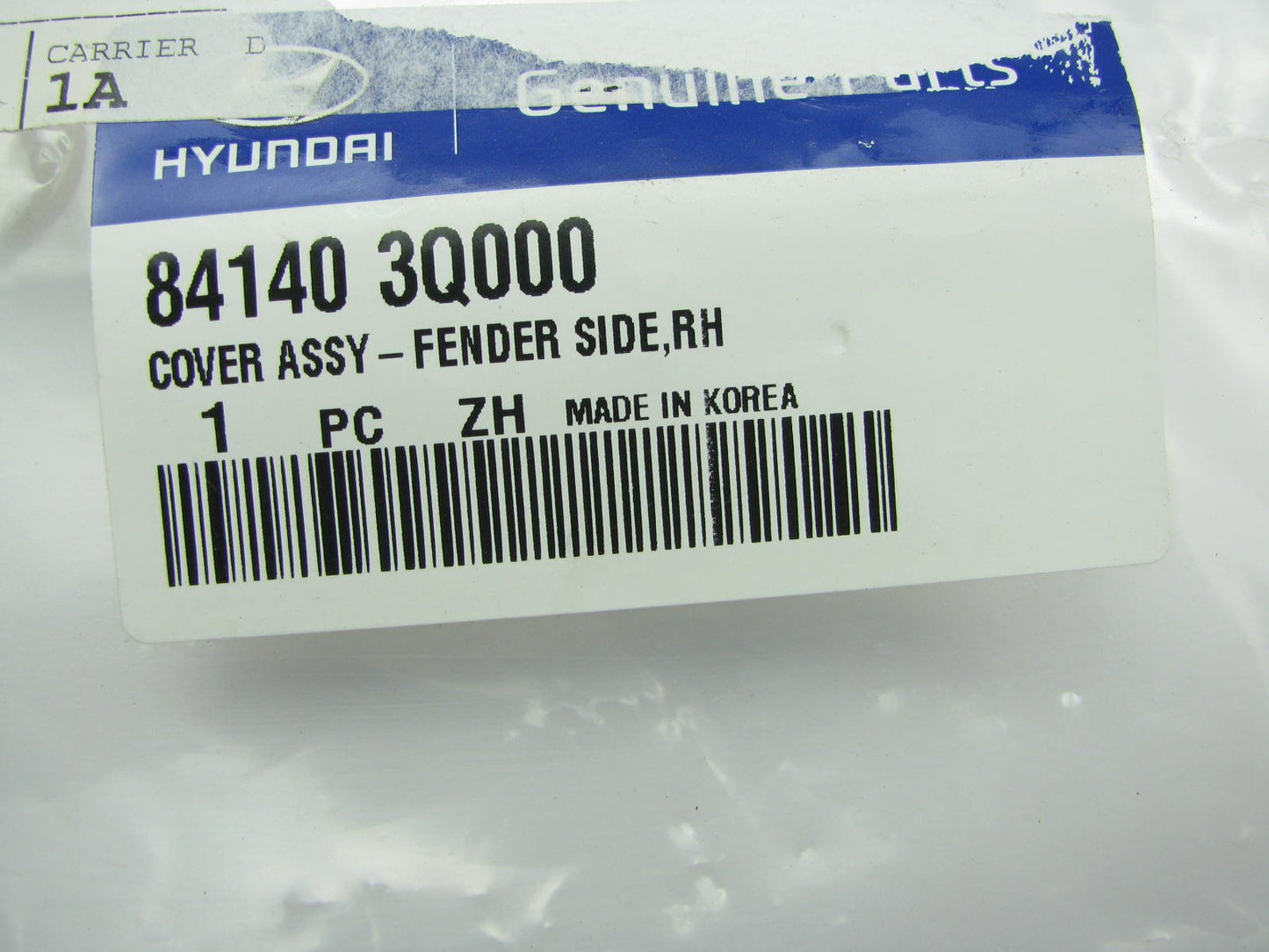 Right Passengers Side Fender Upper Moulding Cover OEM For 2011-14 Hyundai Sonata