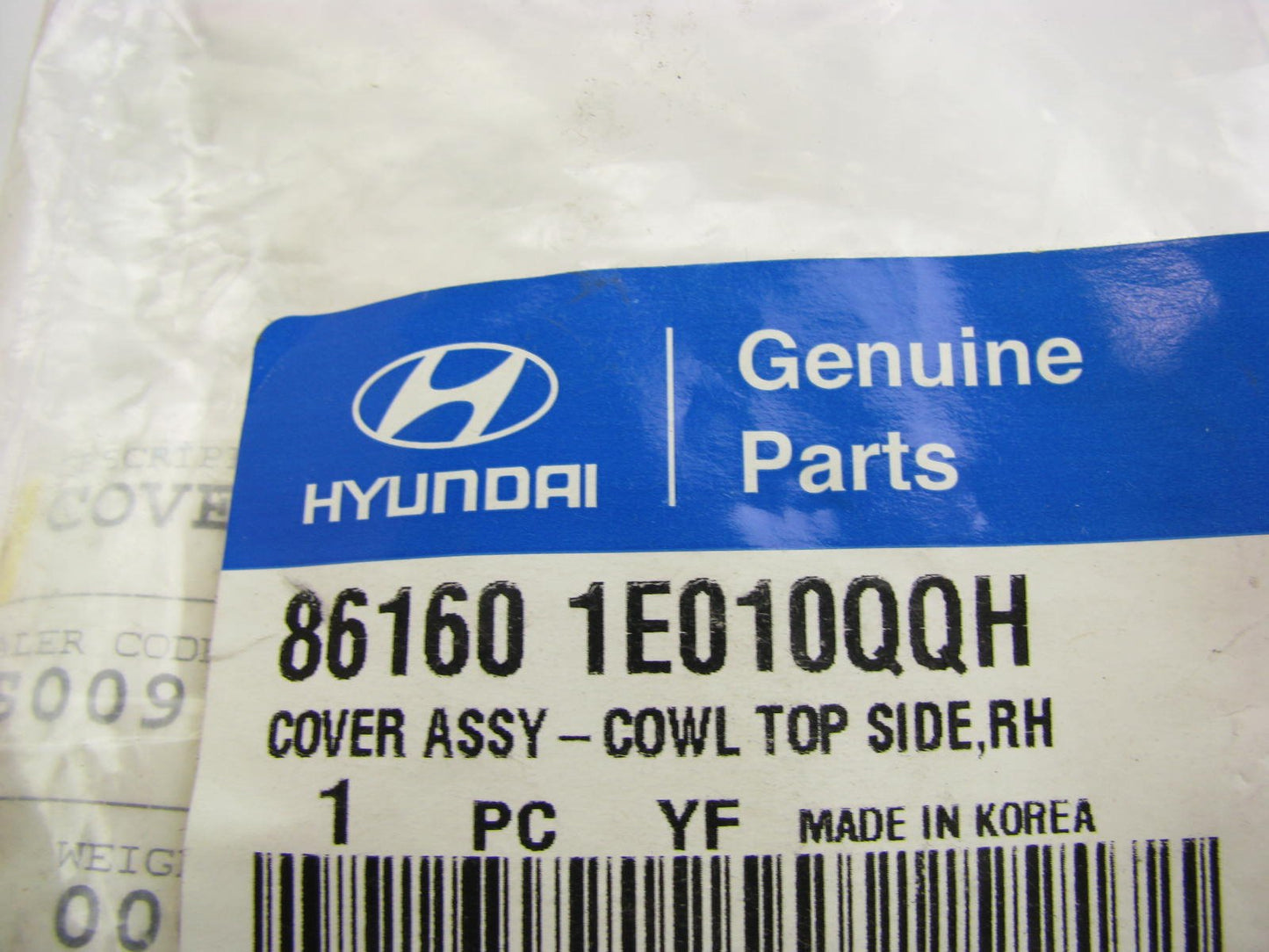New OEM Top Right Passengers Side Cowl Cover Panel For 06-11 Hyundai Accent