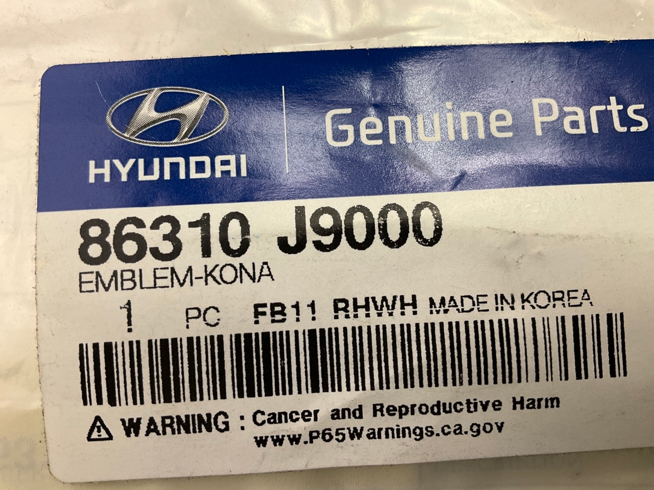 NEW Rear Trunk Nameplate Emblem OEM For 2018-2022 Hyundai Kona 86310J9000