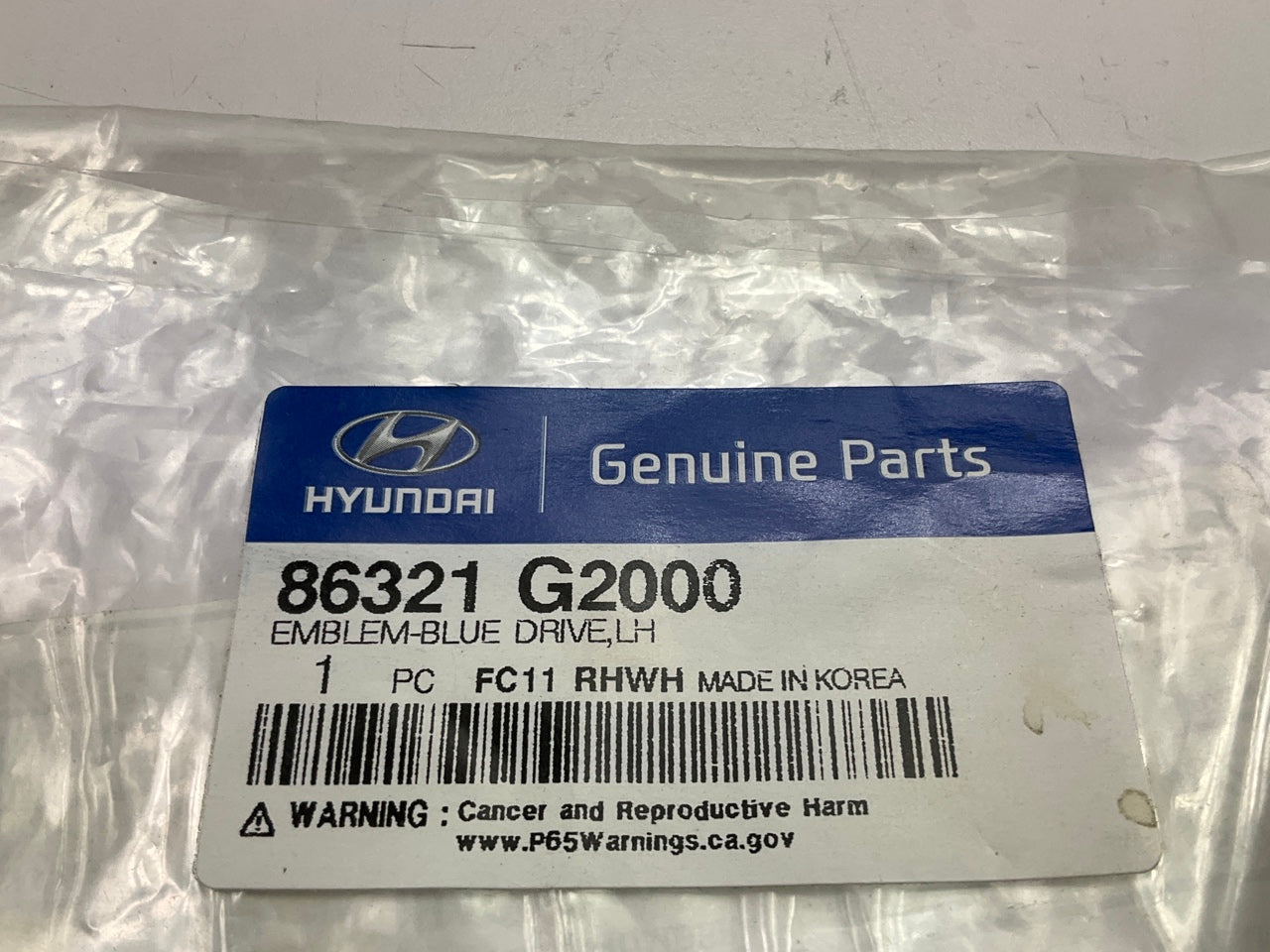 NEW ''BLUE-DRIVE'' Left Drivers Side Fender Emblem OEM For 2017-2020 Hyundai Ioniq