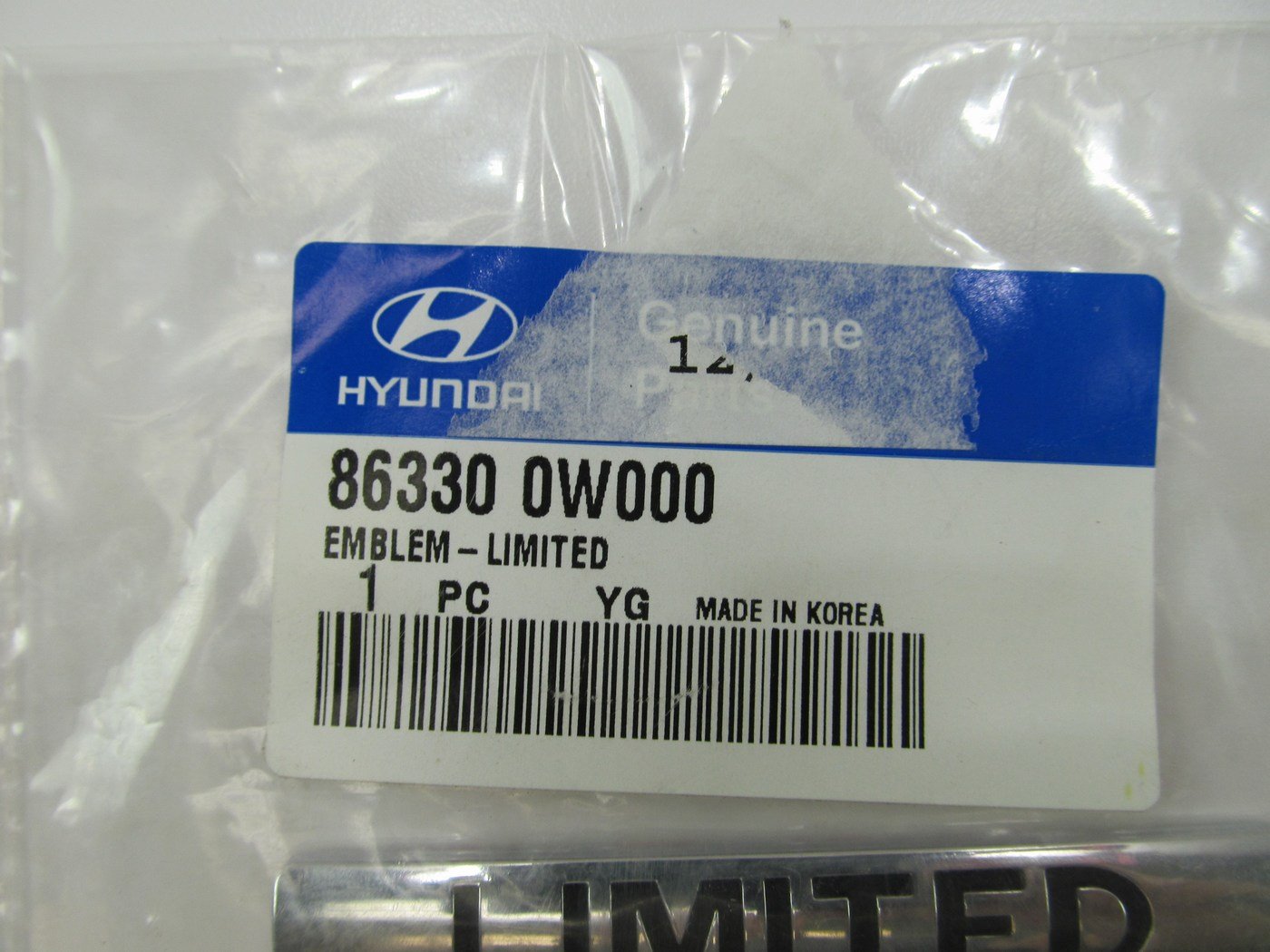 NEW - OEM 863300W000 Hatch Emblem LIMITED For 2007-2014 Sonata, 2007-12 Santa Fe