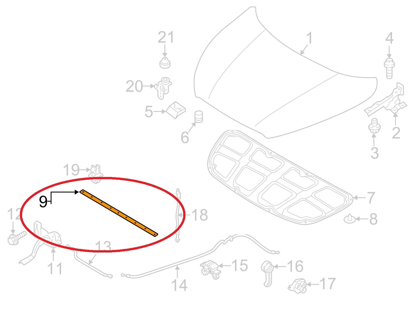 New OEM Hood Seal Strip For 11-15 Hyundai Elantra 864353X000