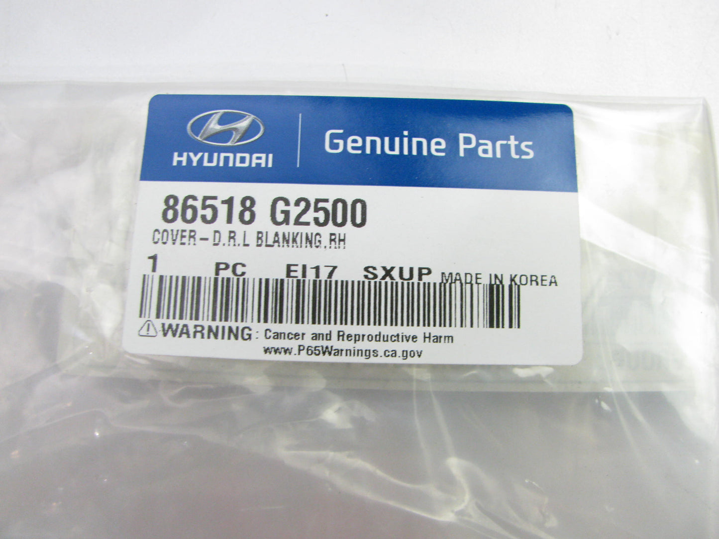 Right Passengers DRL Fog Light Lamp Blank Cover Plate OEM For 2020-2022 Ioniq