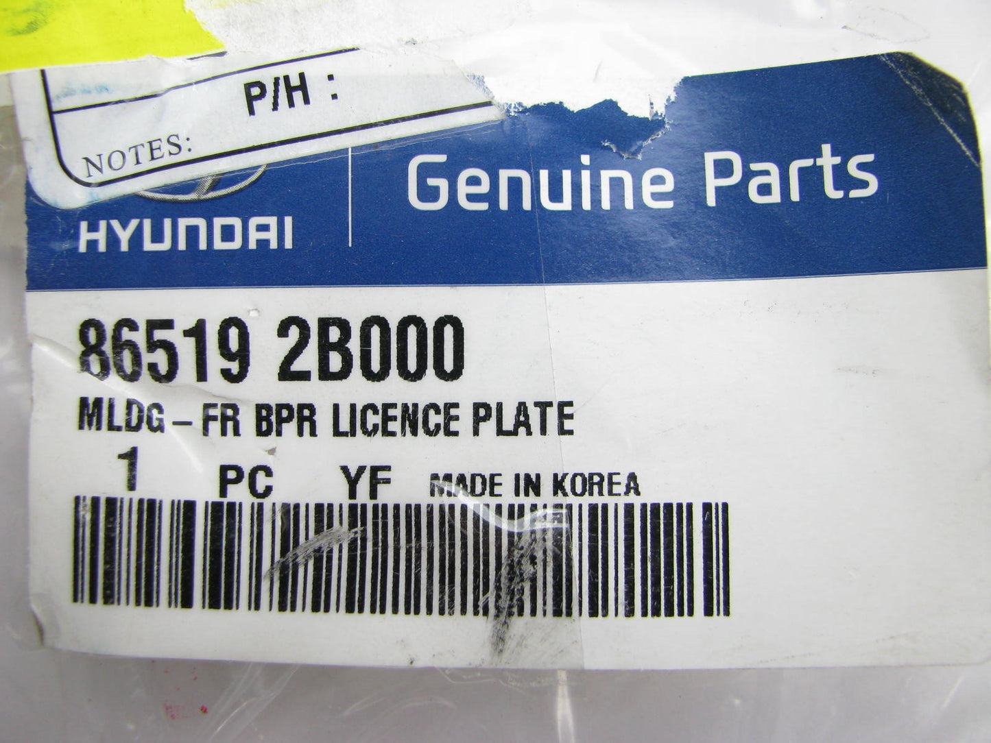 NEW GENUINE OEM Front Bumper License Plate Bracket For 2007 Santa Fe 865192B000