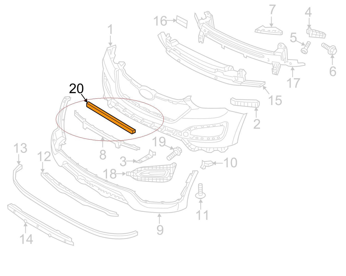 New OEM Front Bumper Grille License Plate Bracket For 13-15 Santa Fe Sport 2.0T