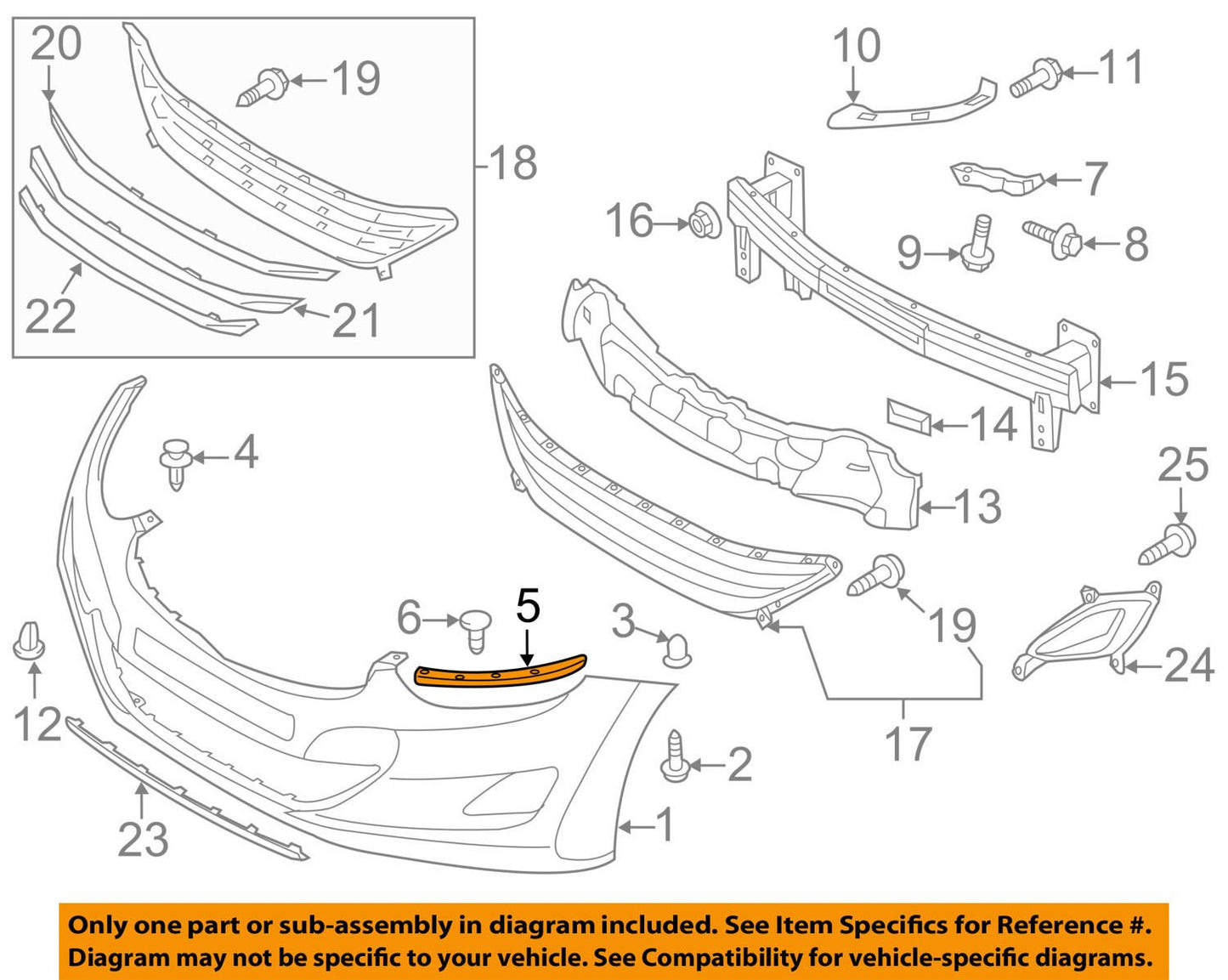 New OEM Front Bumper Side Support Mounting Bracket Left Driver For 11-15 Elantra
