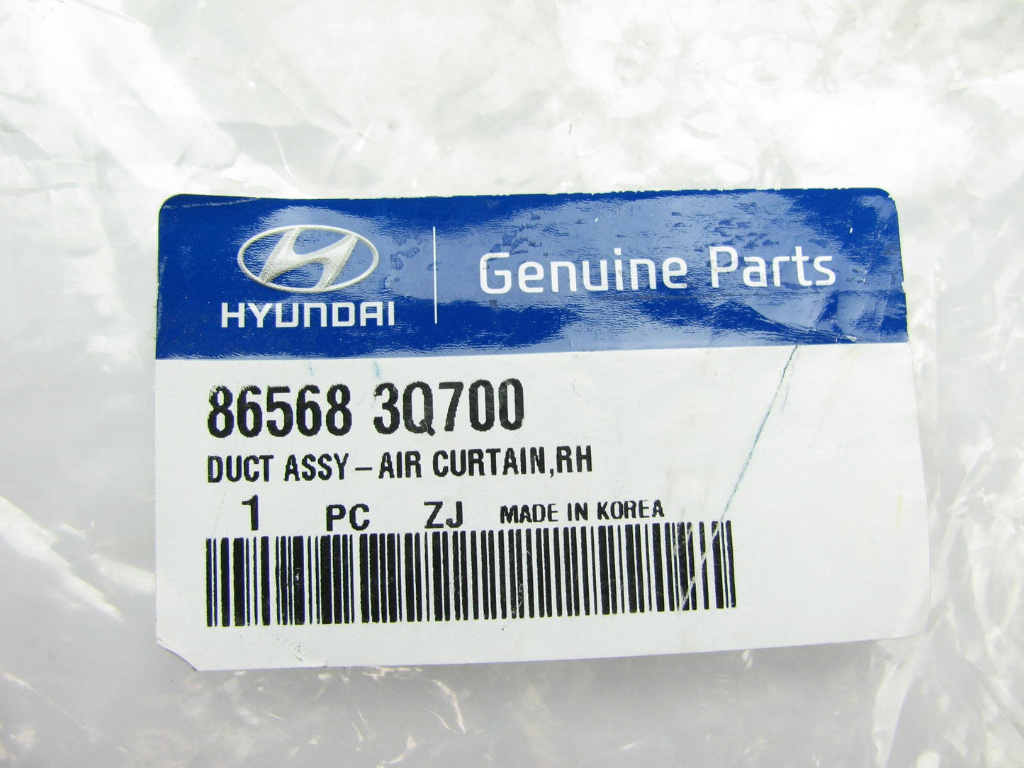 New OEM Front Bumper Air Duct Right Passenger For 2014 Sonata 865683Q700