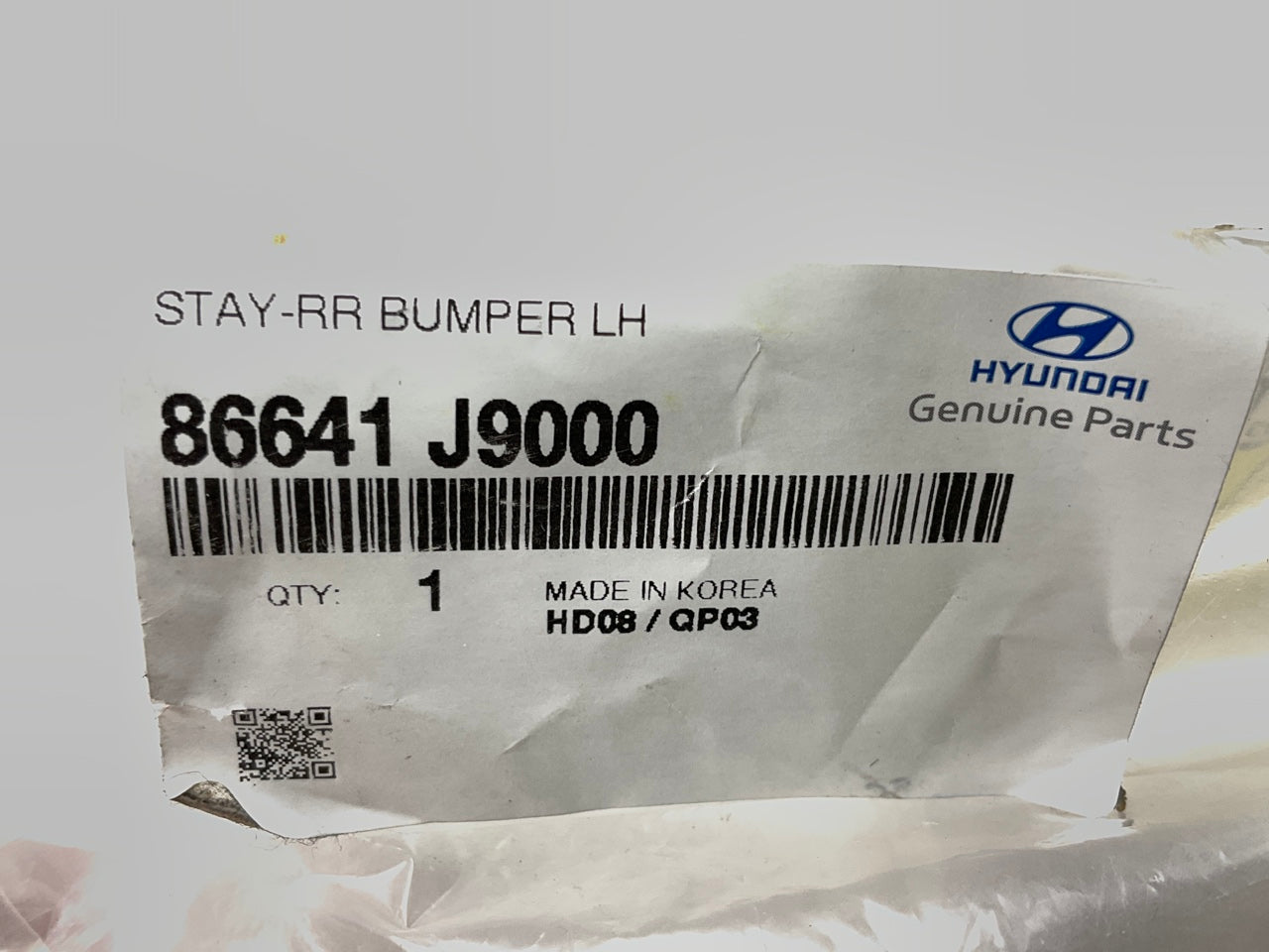 Rear Bumper Reinforcement Bracket, Left Drivers Side For 2018-22 Kona 86641J9000