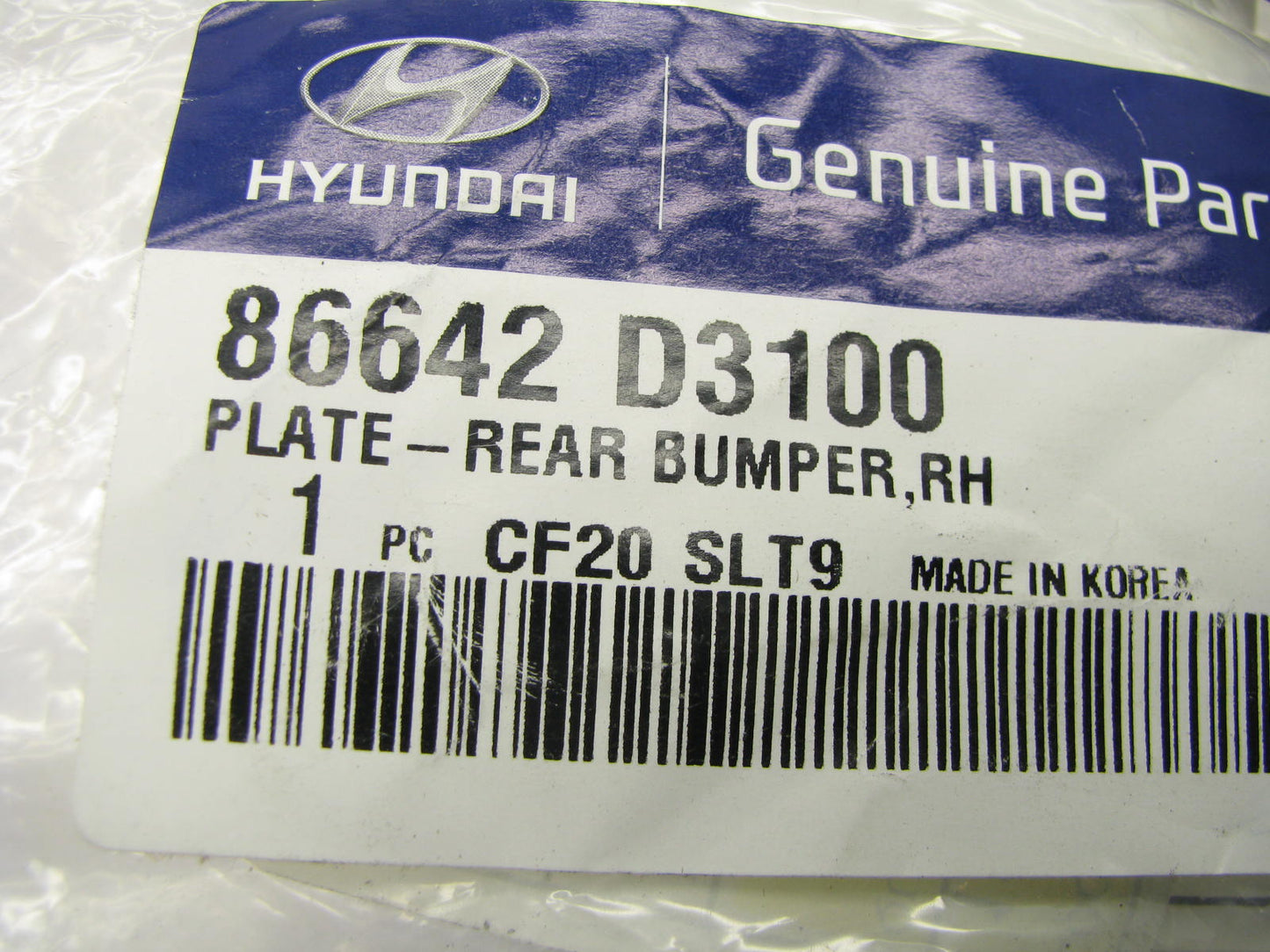 NEW - OEM 86642D3100 Rear Right Bumper Mount Plate For 2015-2020 Hyundai Tucson